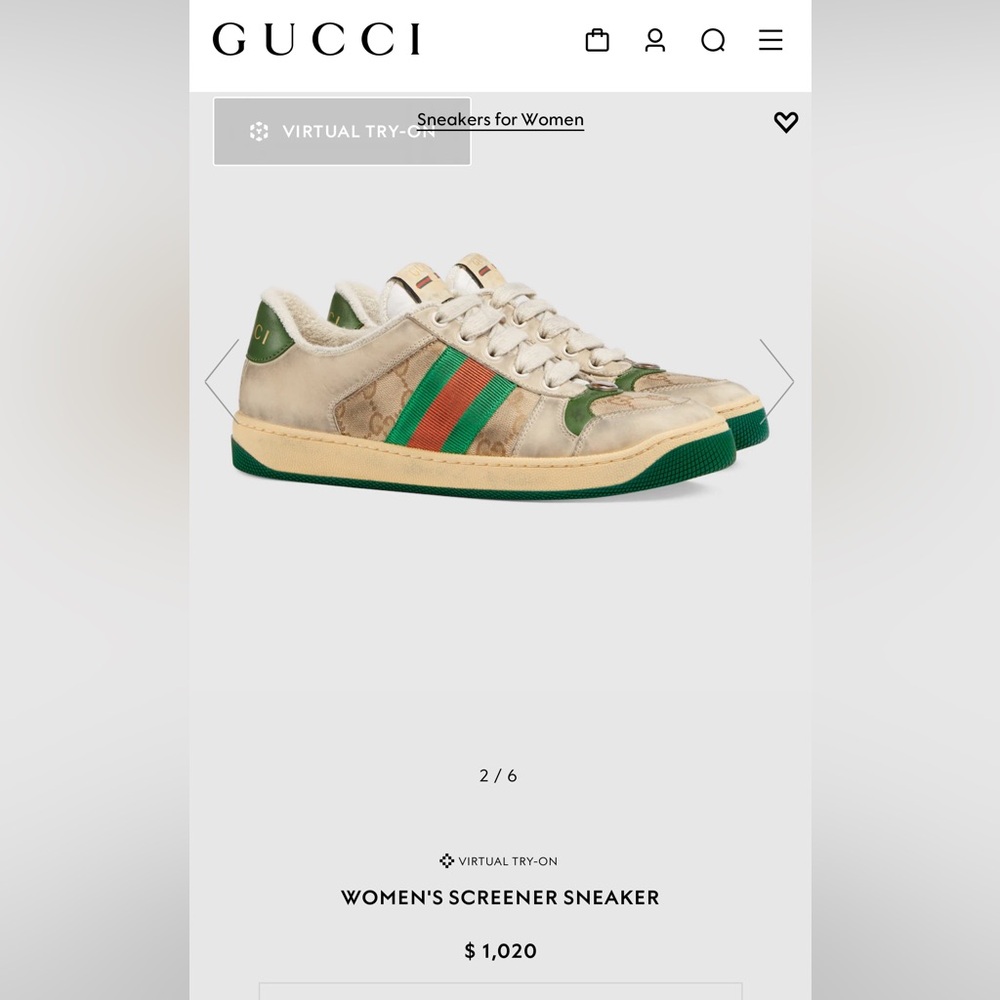 COPY - Authentic Women’s Gucci distressed screener sneakers. (Receipt included)